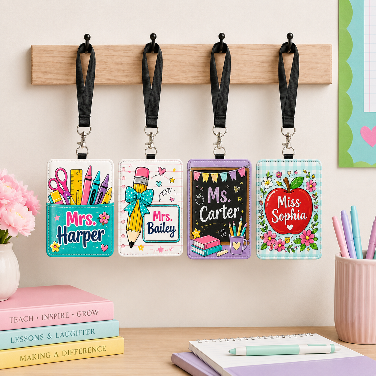 Cute Classroom Name Badge Lanyard