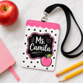 Personalized Teacher Badge Holder – Apple Design