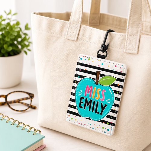 Colorful Apple Custom Name ID Card Holder