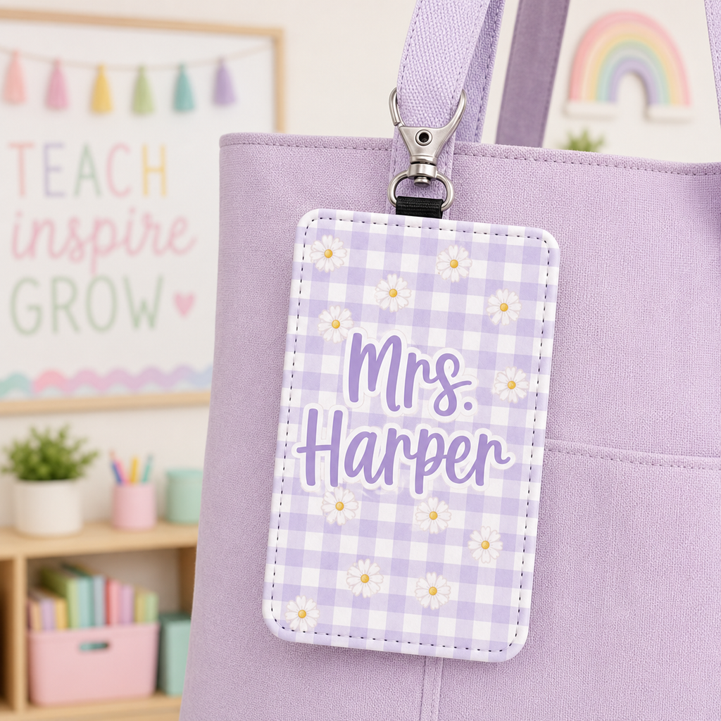 Pastel Floral Custom Badge Holder - 5 Designs