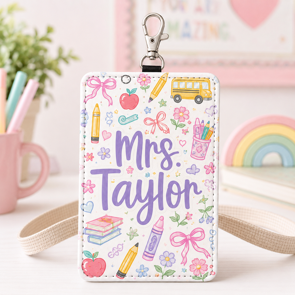 Pastel Floral Custom Badge Holder - 5 Designs