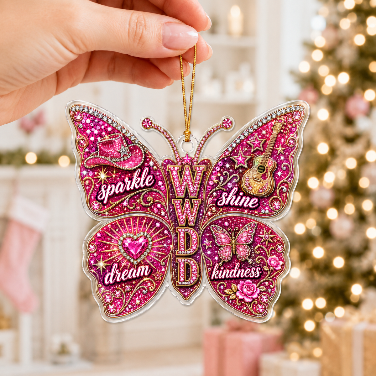 What Would Dolly Do Butterfly Acrylic Ornament