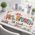 Personalized Teacher Name Desk Mat - Custom Any Grade