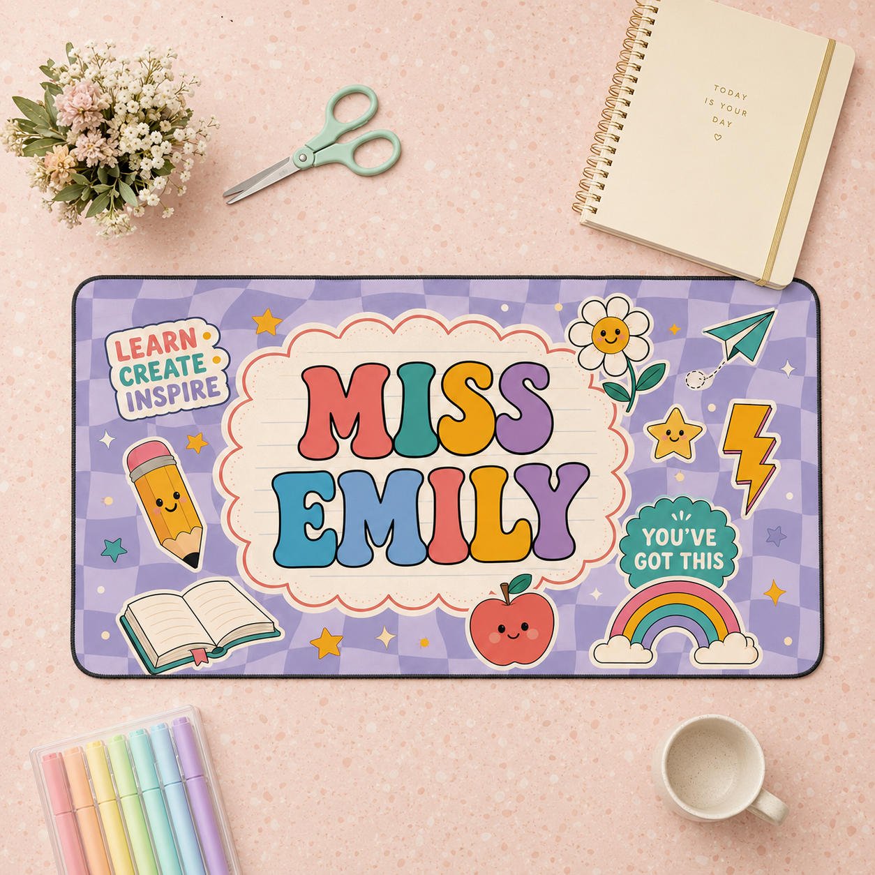 Learn Create Inspire Custom Classroom Desk Pad