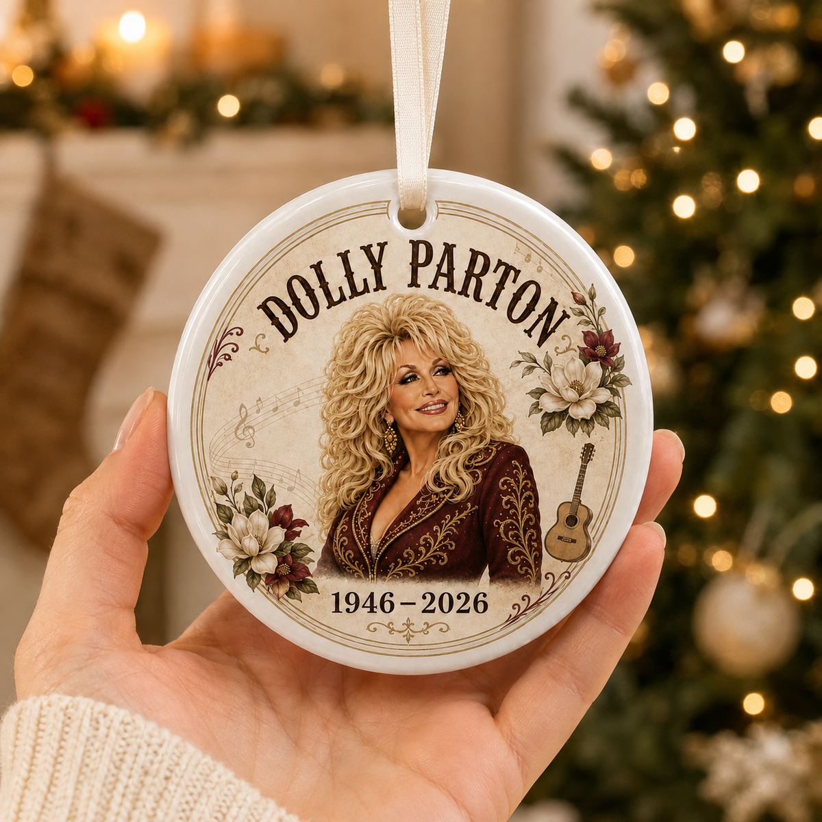 Dolly Parton Memorial Ceramic Ornament