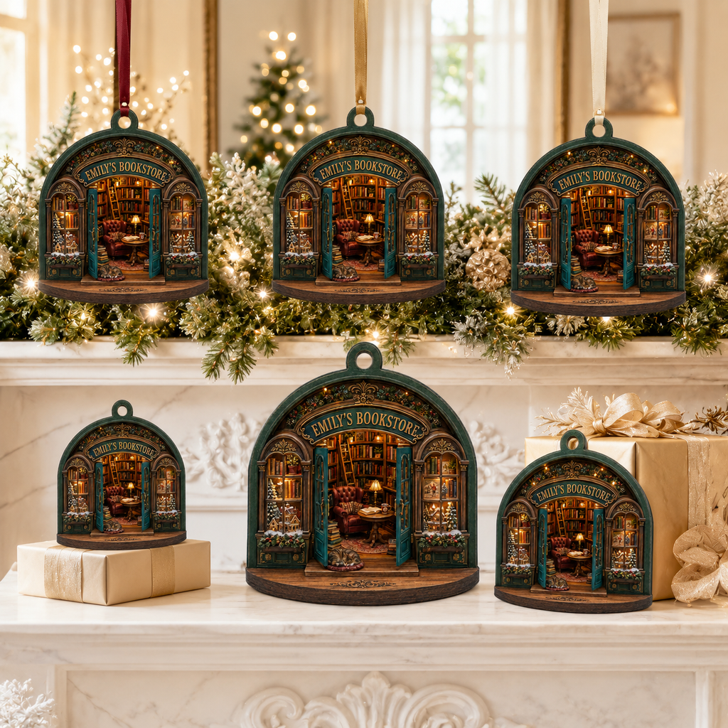 Personalized Bookstore Acrylic Ornament - 2D Flat Ornament