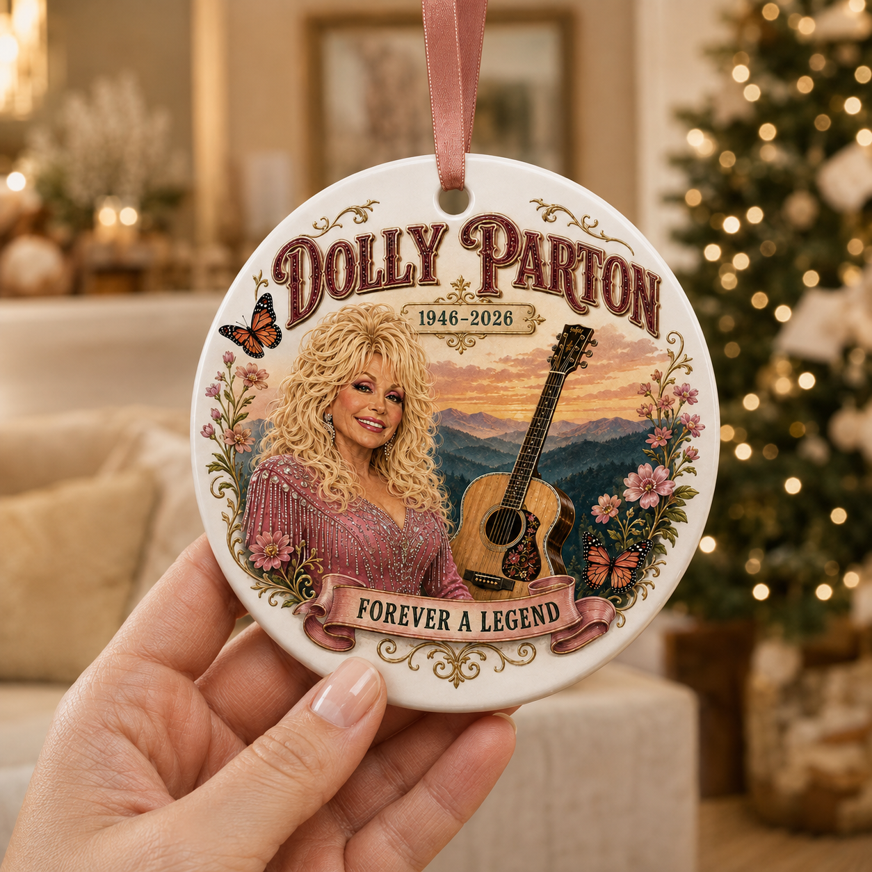 Dolly Parton Memorial Keepsake Ornament - Ceramic