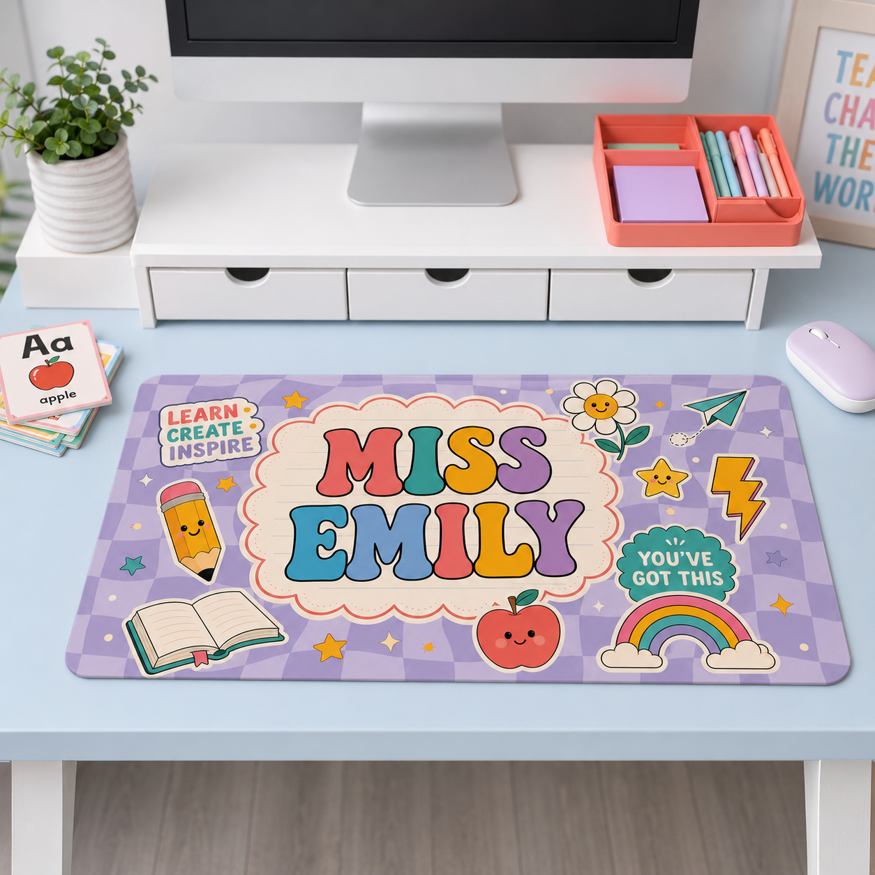 Learn Create Inspire Custom Classroom Desk Pad