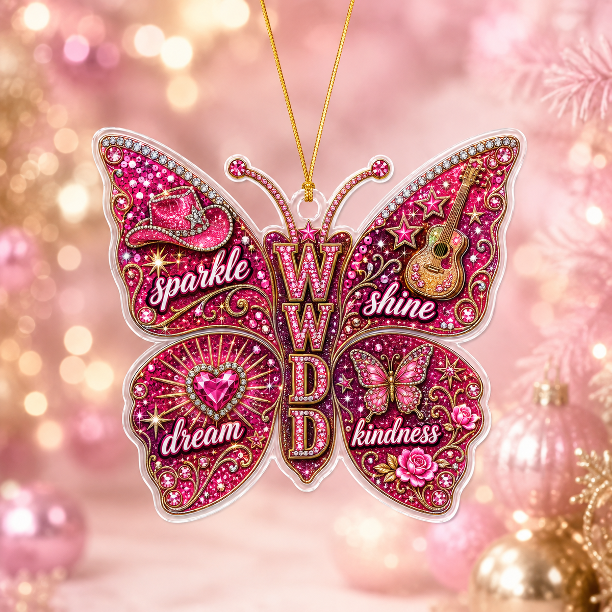 What Would Dolly Do Butterfly Acrylic Ornament