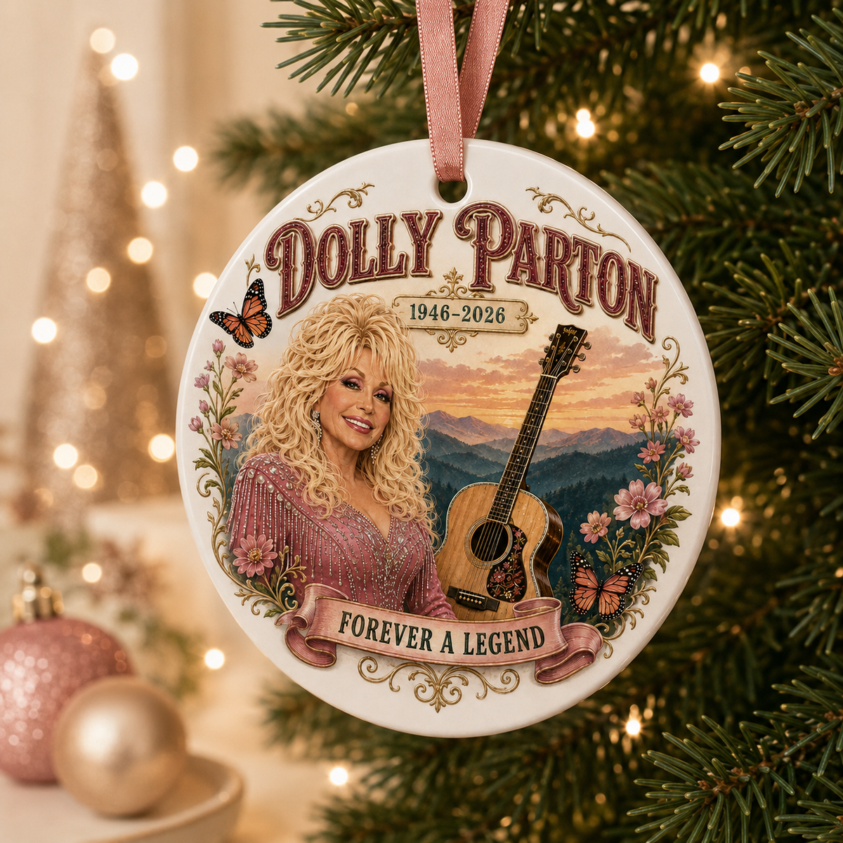 Dolly Parton Memorial Keepsake Ornament - Ceramic