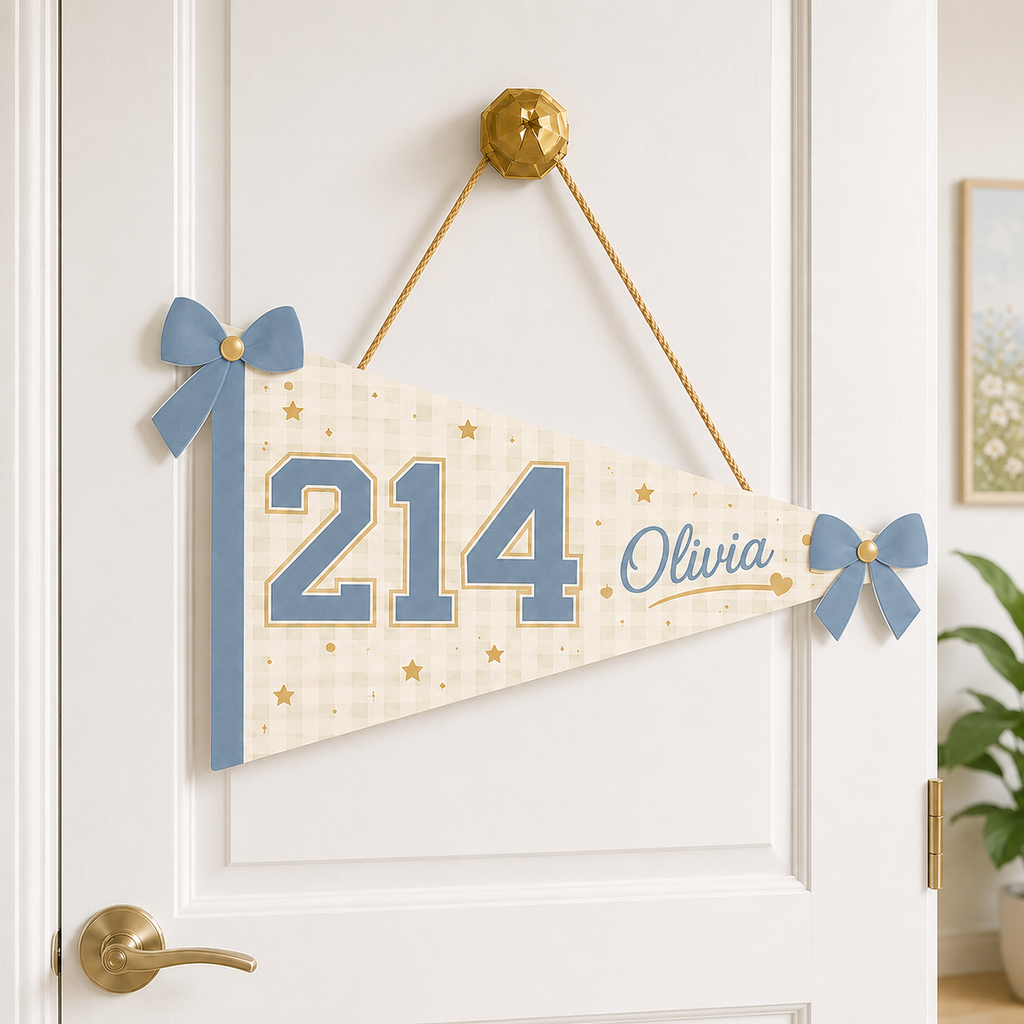 Custom Pennant Flag Door Sign - 3 Colors