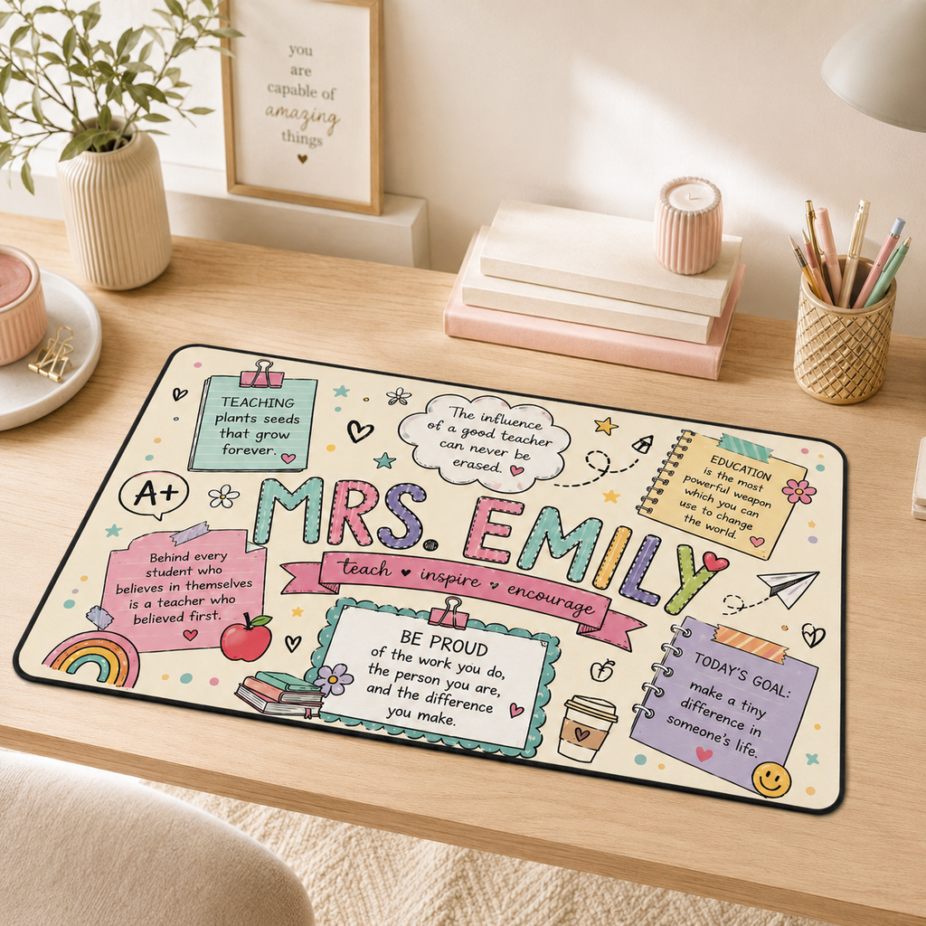 Personalized Teacher Desk Mat - Back To School Gift