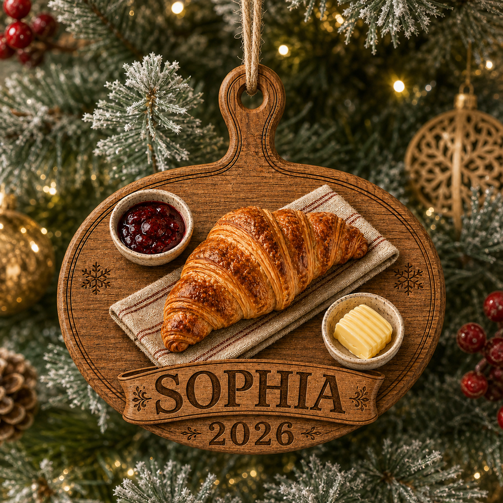 Personalized Croissant Acrylic Ornament