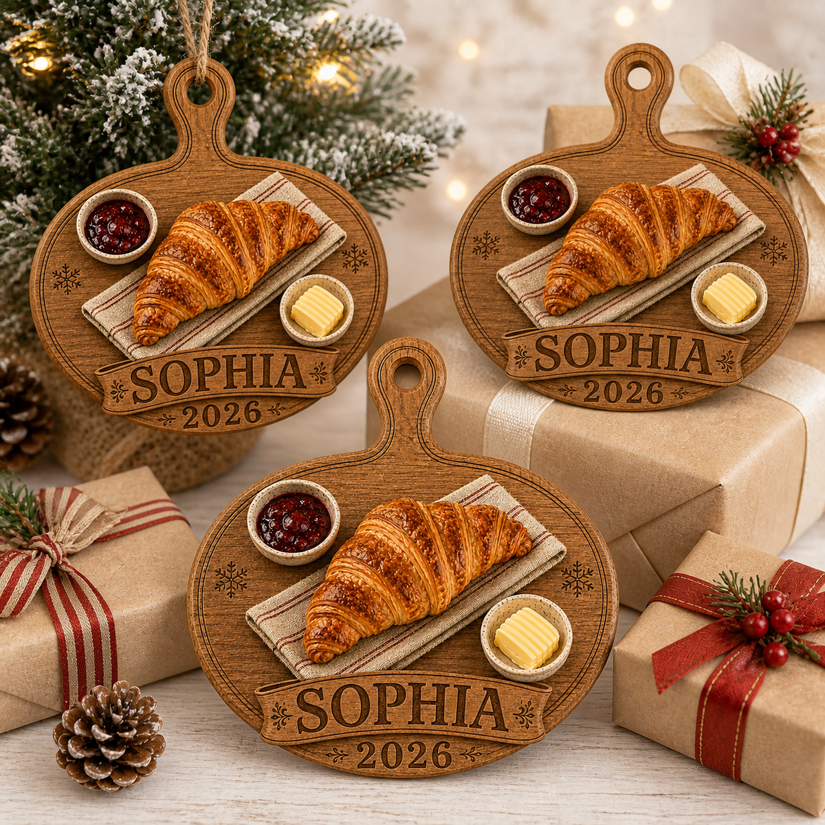 Personalized Croissant Acrylic Ornament