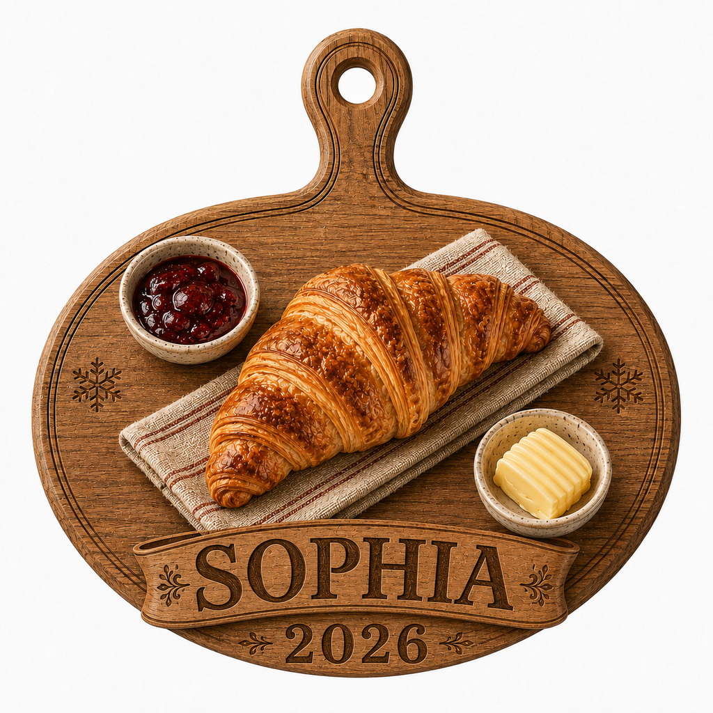 Personalized Croissant Acrylic Ornament