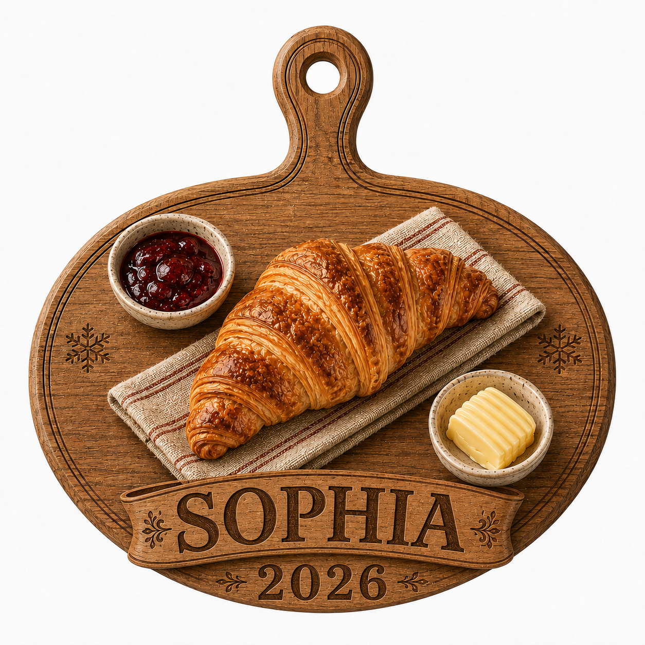 Personalized Croissant Acrylic Ornament